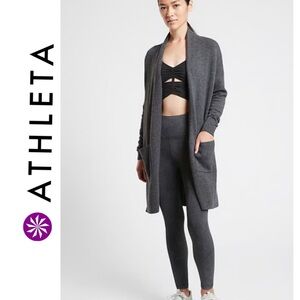 Athleta Spirit Wool and Cashmere open front Cardigan with pockets Grey, size XS